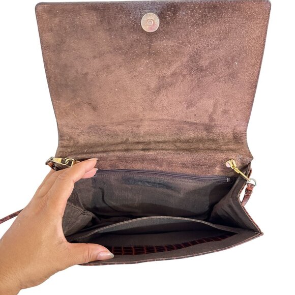 Vintage Jay Herbert New York Brown Leather Handbag/Crossbody Bag Size S - Picture 3 of 10